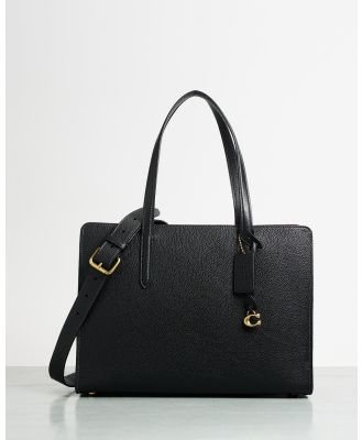 Coach - Polished Pebble Leather Large Carter Carryall - Handbags (Black) Polished Pebble Leather Large Carter Carryall