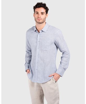 Coast Clothing - Long Sleeve Linen Shirt: Blue Marle - Casual shirts (Blue Marle) Long Sleeve Linen Shirt: Blue Marle