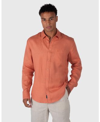 Coast Clothing - Long Sleeve Linen Shirt: Rust - Shirts & Polos (Rust) Long Sleeve Linen Shirt: Rust