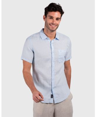 Coast Clothing - Short Sleeve Linen Shirt - Casual shirts (Blue) Short Sleeve Linen Shirt