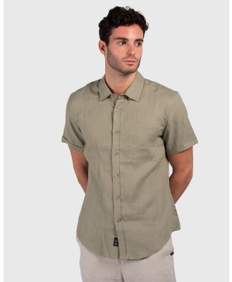 Coast Clothing - Short Sleeve Linen Shirt in Cedar Green - Casual shirts (Cedar) Short Sleeve Linen Shirt in Cedar Green
