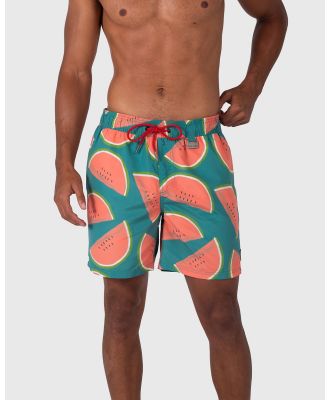 Coast Clothing - Watermelon Swim Shorts - Shorts (Red & Green) Watermelon Swim Shorts