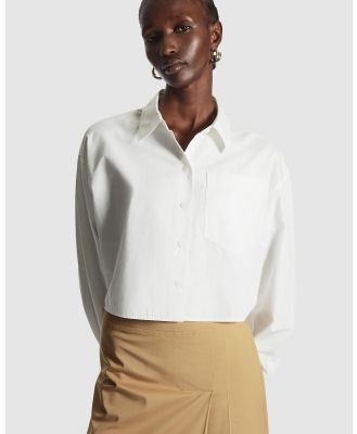 COS - Cropped Poplin Shirt - Tops (White Light) Cropped Poplin Shirt