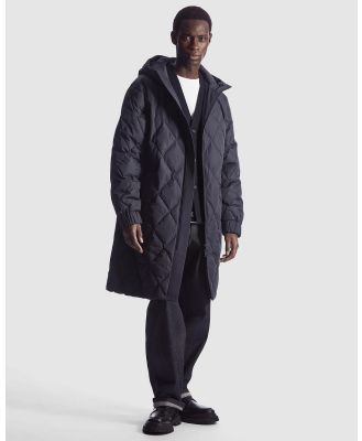 COS - Diamond Quilted Padded Parka - Coats & Jackets (Blue Dark) Diamond-Quilted Padded Parka