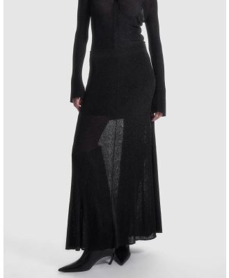 COS - Sparkly Ribbed Knit Maxi Skirt - Skirts (Black Dark) Sparkly Ribbed-Knit Maxi Skirt