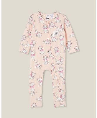 Cotton On Baby - LS Zip Footless Romper LCN   Babies - All onesies (LCN Dis Crystal Pink & Marie Aristocat) LS Zip Footless Romper LCN - Babies