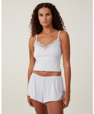 Cotton On Body - Soft Lounge Lace Trim Shorts - Sleepwear (Grey) Soft Lounge Lace Trim Shorts