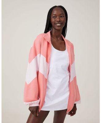 Cotton On Body - Spliced Fleece Zip Through Pink - Sports Tops & Bras (PINK) Spliced Fleece Zip Through Pink