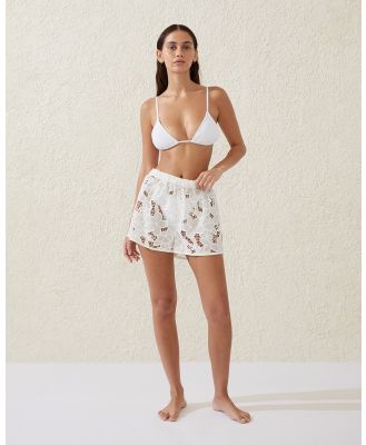 Cotton On Body - The Floral Vacation Beach Short - Swimwear (WHITE) The Floral Vacation Beach Short