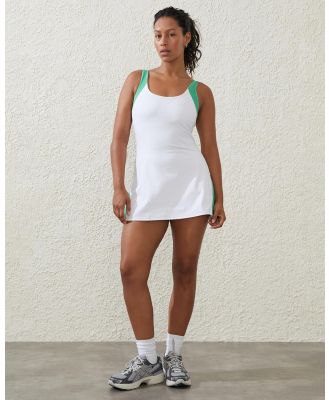 Cotton On Body - Ultra Soft Contrast Panel Dress - Dresses (White & Green Dream) Ultra Soft Contrast Panel Dress