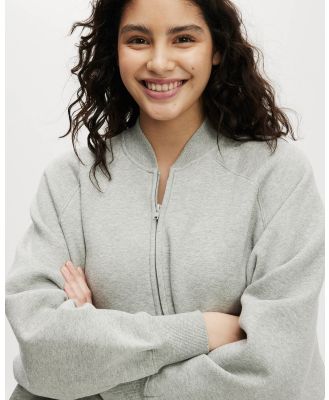 Cotton On Body - Zip Through Fleece Bomber - Sleepwear (GREY MARLE) Zip Through Fleece Bomber