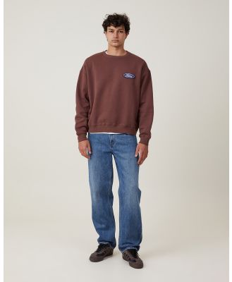 Cotton On - Box Fit Ford Crew Sweater - Sweats & Hoodies (BROWN) Box Fit Ford Crew Sweater