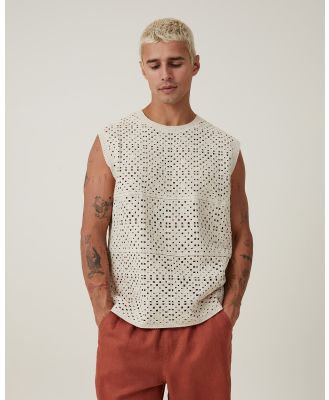 Cotton On - Crochet Muscle - Short Sleeve T-Shirts (BEIGE) Crochet Muscle