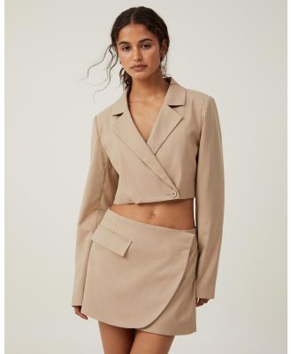 Cotton On - Cropped Blazer - Blazers (Mid Taupe) Cropped Blazer