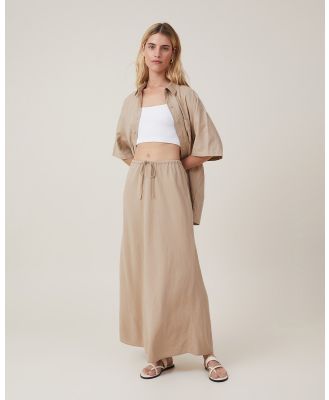 Cotton On - Haven Maxi Slip Skirt Beige - Skirts (BEIGE) Haven Maxi Slip Skirt Beige