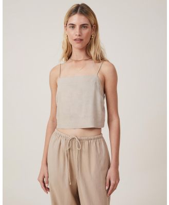 Cotton On - Haven Tie Back Cami Top - Tops (Mid Taupe) Haven Tie Back Cami Top