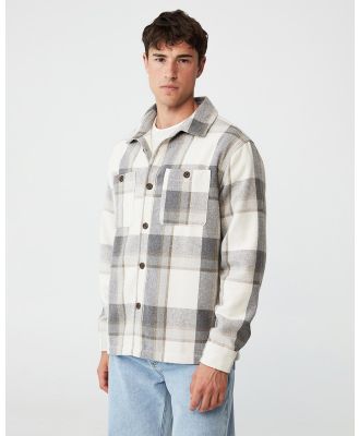 Cotton On - Heavy Overshirt - Casual shirts (Off White Check) Heavy Overshirt