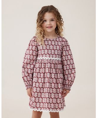 Cotton On Kids - Addison Long Sleeve Dress - Dresses (BURGUNDY) Addison Long Sleeve Dress