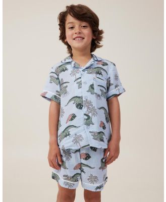 Cotton On Kids - Archer SS Pyjama Set   Kids Teens - Two-piece sets (Frosty Blue & Balmy Crocodiles) Archer SS Pyjama Set - Kids-Teens