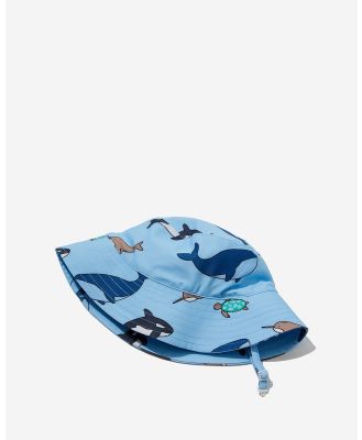 Cotton On Kids - Baby Swim Bucket Hat Blue - Swimwear (BLUE) Baby Swim Bucket Hat Blue