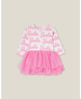 Cotton On Kids - Barbie Victoria Long Sleeve Tulle Dress Lcn - Dresses (WHITE) Barbie Victoria Long Sleeve Tulle Dress Lcn