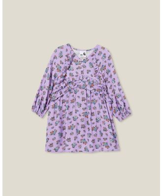 Cotton On Kids - Bronte Long Sleeve Dress Purple - Dresses (PURPLE) Bronte Long Sleeve Dress Purple