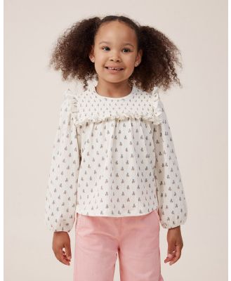 Cotton On Kids - Claire Long Sleeve Top - Tops (OFF-WHITE) Claire Long Sleeve Top