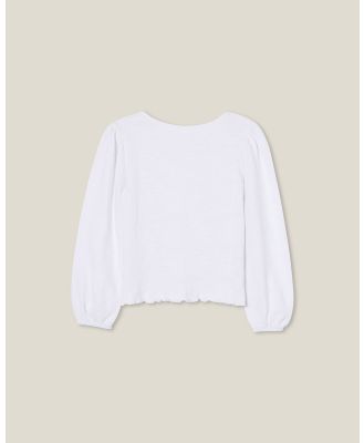Cotton On Kids - Clover Long Sleeve Top White - Tops (WHITE) Clover Long Sleeve Top White