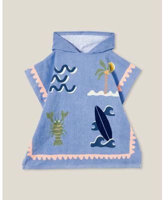 Cotton On Kids - Hooded Towel   ICONIC EXCLUSIVE   Kids Teens - Towels (Petty Blue & Paradise Stamps) Hooded Towel - ICONIC EXCLUSIVE - Kids-Teens