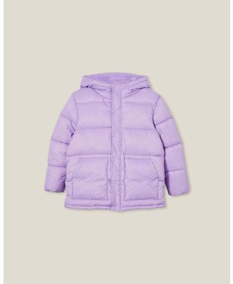 Cotton On Kids - Huntley Hooded Puffer Jacket - Coats & Jackets (PURPLE) Huntley Hooded Puffer Jacket