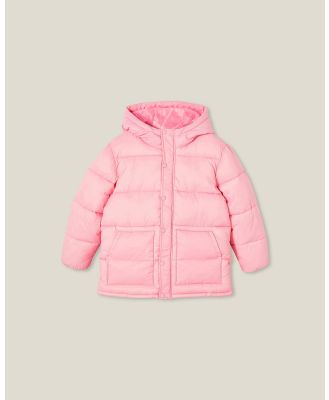 Cotton On Kids - Huntley Hooded Puffer Jacket Pink - Coats & Jackets (PINK) Huntley Hooded Puffer Jacket Pink