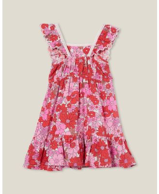 Cotton On Kids - Juniper Dress   ICONIC EXCLUSIVE   Babies Teens - Printed Dresses (Vanilla & Anthurium Quinn Floral) Juniper Dress - ICONIC EXCLUSIVE - Babies-Teens