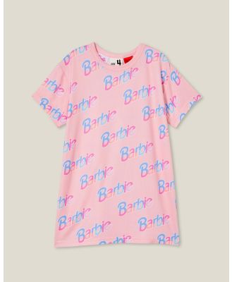Cotton On Kids - Licensed Megan T Shirt Nighties   Kids - Sleepwear (Blush & Barbie Logo) Licensed Megan T-Shirt Nighties - Kids