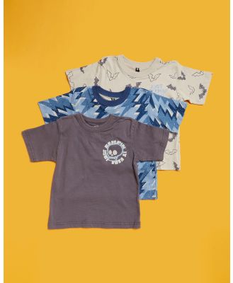 Cotton On Kids - Multipack Jonny Short Sleeve Print Tee 3 Pack   Kids - T-Shirts & Singlets (Creepin It Real, Lightning & Bats Yardage) Multipack Jonny Short Sleeve Print Tee 3-Pack - Kids