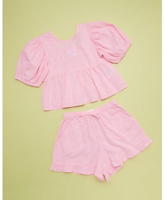 Cotton On Kids - Multipack Leah Shirt And Abigail Shorts   Kids Teens - 2 Piece (Cali Pink) Multipack Leah Shirt And Abigail Shorts - Kids-Teens