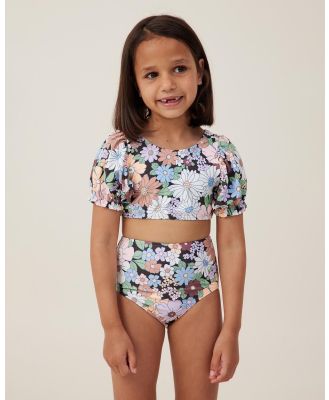 Cotton On Kids - Paige Puff Sleeve Bikini   Babies Teens - Bikini Set (Phantom & Quinn Floral) Paige Puff Sleeve Bikini - Babies-Teens