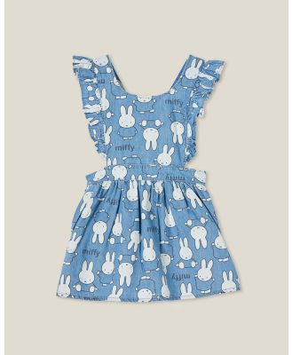 Cotton On Kids - Paige Ruffle Pinafore Dress Lcn Blue - Dresses (BLUE) Paige Ruffle Pinafore Dress-Lcn Blue