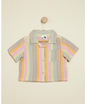 Cotton On Kids - Paisley Resort Shirt   Kids - Shirts & Polos (Perfect Pearl & Rio Stripe) Paisley Resort Shirt - Kids