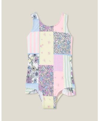 Cotton On Kids - Remi One Piece   Babies Teens - One-Piece / Swimsuit (Vanilla & Patchwork Floral) Remi One Piece - Babies-Teens