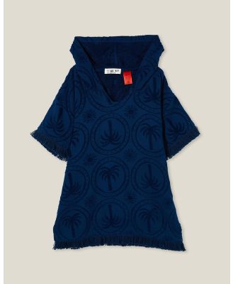 Cotton On Kids - Short Sleeve Hooded Towel   Babies Teens - Towels (In The Navy & Palm Tree Tiles) Short Sleeve Hooded Towel - Babies-Teens