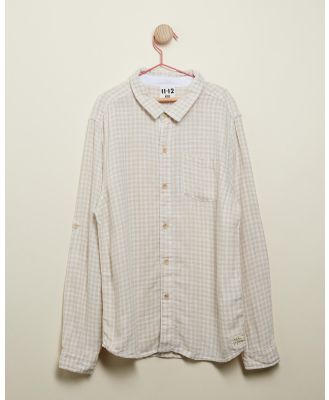 Cotton On Kids - Super Long Sleeve Prep Shirt   Teens - Shirts & Polos (Rainy Day & Gingham) Super Long Sleeve Prep Shirt - Teens