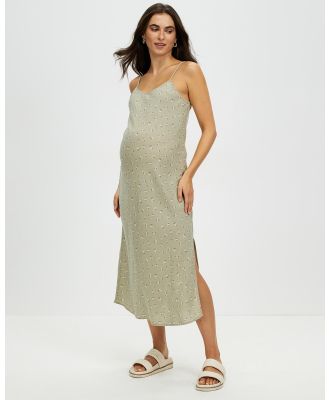 Cotton On Maternity - Maternity Friendly Haven Slip Midi Dress - Dresses (Leora Ditsy Sage) Maternity Friendly Haven Slip Midi Dress