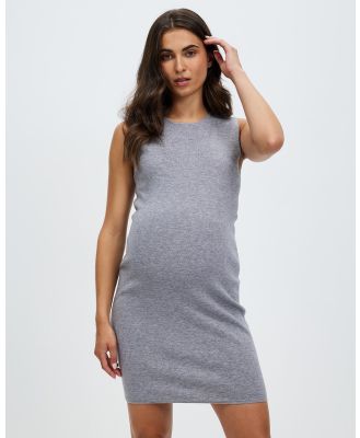 Cotton On Maternity - Maternity Friendly Knit Mini Dress - Dresses (Dark Grey Shadow Marle) Maternity Friendly Knit Mini Dress