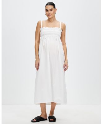 Cotton On Maternity - Maternity Friendly Lexi Shirred Maxi Dress - Dresses (White) Maternity Friendly Lexi Shirred Maxi Dress