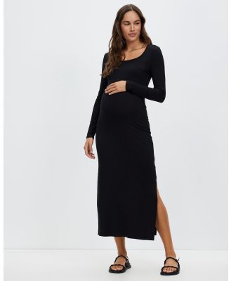 Cotton On Maternity - Maternity Long Sleeve Staple Midi Dress - Dresses (Black) Maternity Long Sleeve Staple Midi Dress