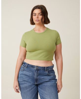 Cotton On - Micro Crop Tee - Tops (GREEN) Micro Crop Tee