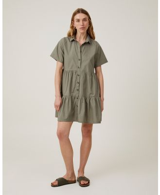 Cotton On - Noah Mini Shirt Dress Khaki - Dresses (KHAKI) Noah Mini Shirt Dress Khaki