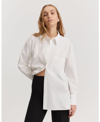 Country Road - Australian Cotton Poplin Relaxed Shirt - Tops (White) Australian Cotton Poplin Relaxed Shirt