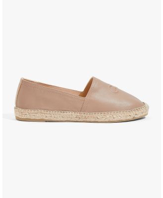Country Road - Cr Logo Leather Espadrille - Flats (Brown) Cr Logo Leather Espadrille