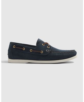 Country Road - Flynn Nubuck Leather Boat Shoe - Casual Shoes (Navy) Flynn Nubuck Leather Boat Shoe